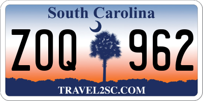 SC license plate ZOQ962