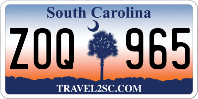SC license plate ZOQ965