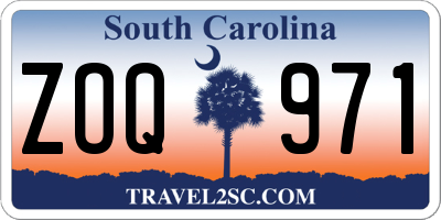 SC license plate ZOQ971