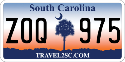 SC license plate ZOQ975