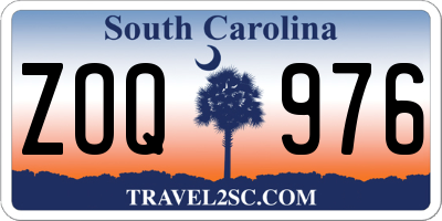 SC license plate ZOQ976