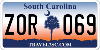 SC license plate ZOR069