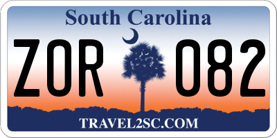 SC license plate ZOR082