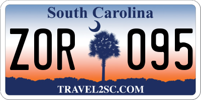 SC license plate ZOR095