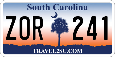 SC license plate ZOR241