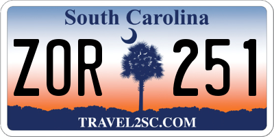 SC license plate ZOR251