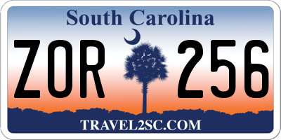 SC license plate ZOR256