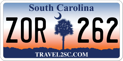 SC license plate ZOR262