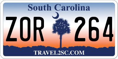 SC license plate ZOR264