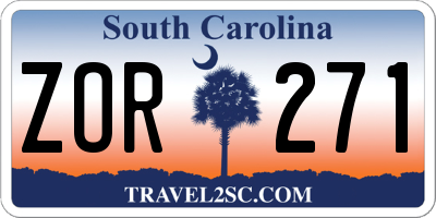 SC license plate ZOR271