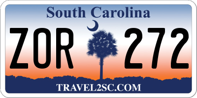 SC license plate ZOR272
