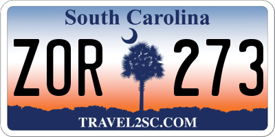 SC license plate ZOR273