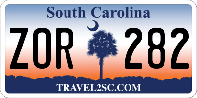 SC license plate ZOR282