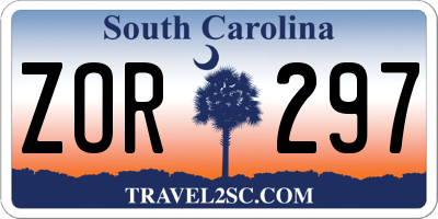 SC license plate ZOR297