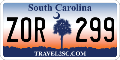 SC license plate ZOR299