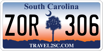 SC license plate ZOR306