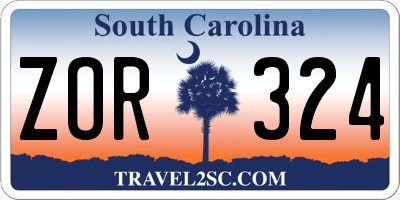 SC license plate ZOR324
