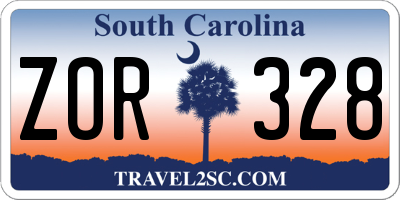 SC license plate ZOR328