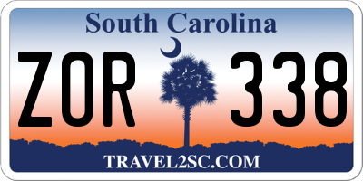 SC license plate ZOR338