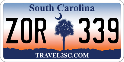 SC license plate ZOR339