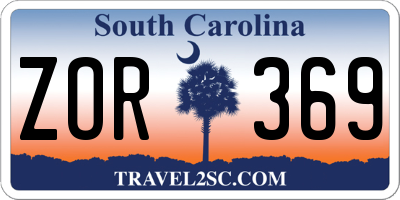 SC license plate ZOR369