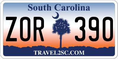 SC license plate ZOR390