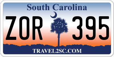 SC license plate ZOR395