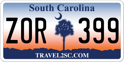 SC license plate ZOR399