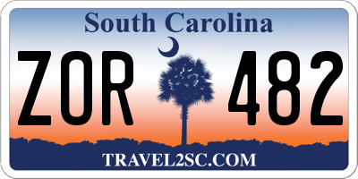 SC license plate ZOR482
