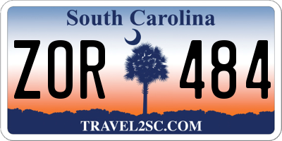 SC license plate ZOR484