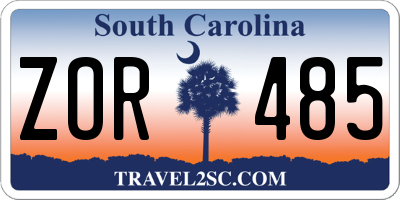 SC license plate ZOR485