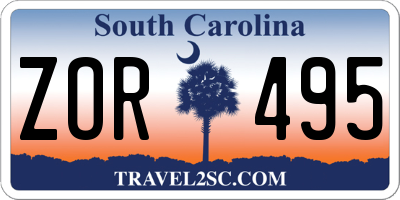 SC license plate ZOR495