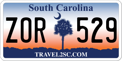 SC license plate ZOR529