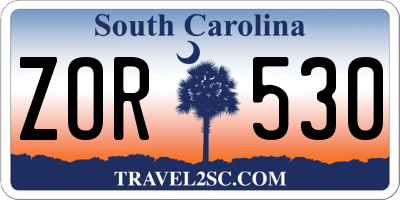SC license plate ZOR530