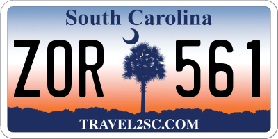 SC license plate ZOR561