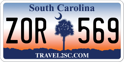 SC license plate ZOR569