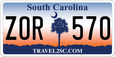 SC license plate ZOR570