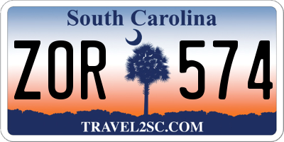 SC license plate ZOR574