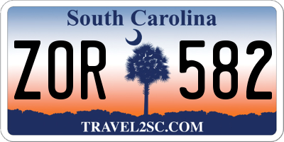 SC license plate ZOR582