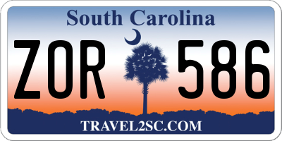 SC license plate ZOR586