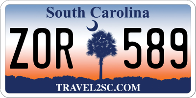 SC license plate ZOR589