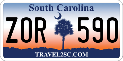 SC license plate ZOR590