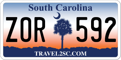 SC license plate ZOR592