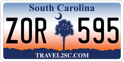 SC license plate ZOR595
