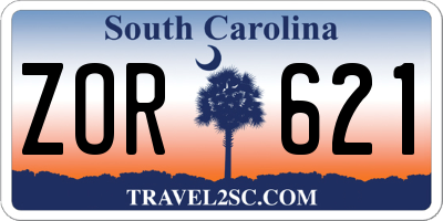 SC license plate ZOR621