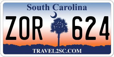 SC license plate ZOR624