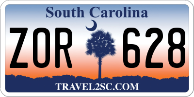SC license plate ZOR628