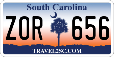 SC license plate ZOR656