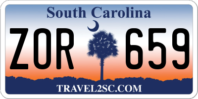 SC license plate ZOR659
