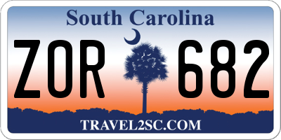 SC license plate ZOR682